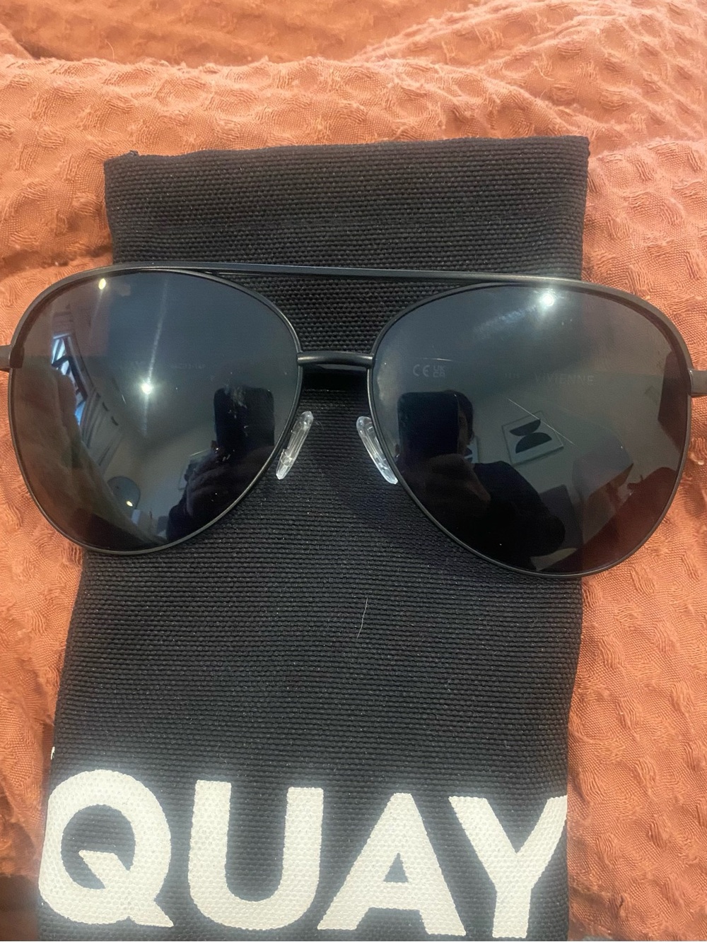 Quay Australia Black Oversized Aviator Sunglasses